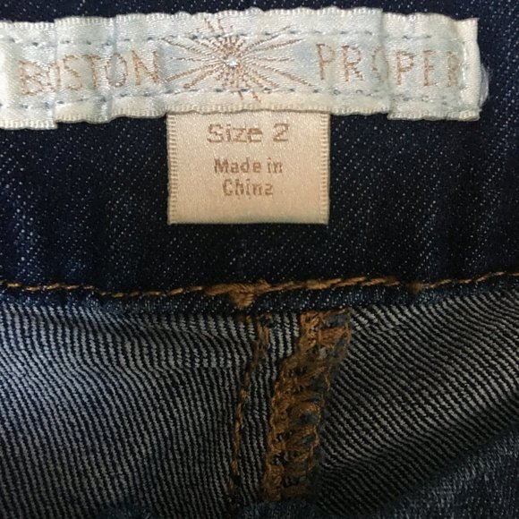 BOSTON PROPER DISTRESSED PULL-UP SKINNY JEANS - Picture 10 of 11